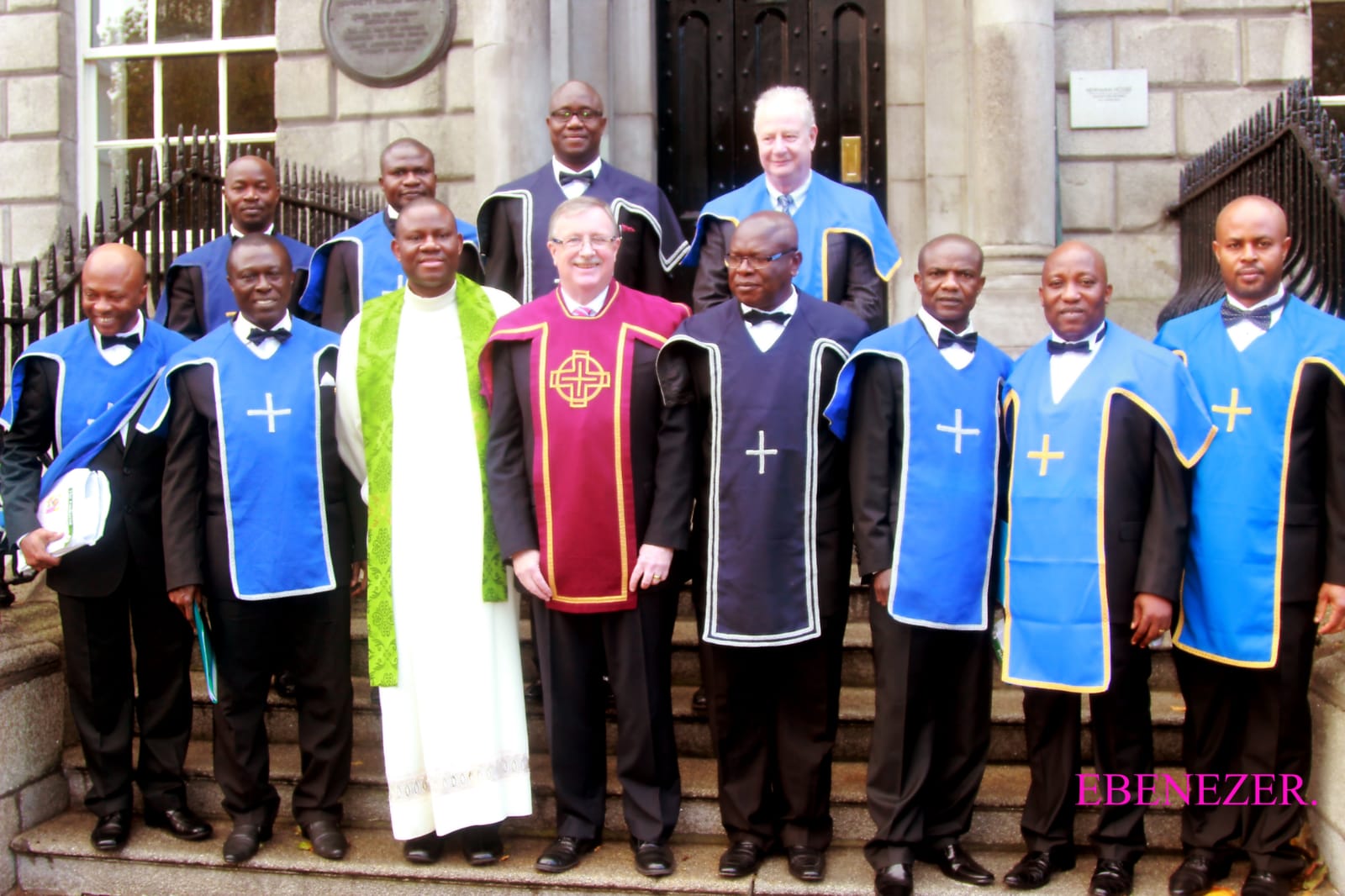Supreme Knight Barry McMahon is joined by newly installed members of the Order of St Columbanus in 2014.